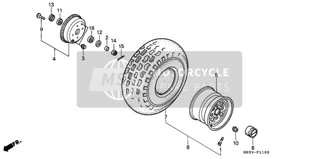 Honda TRX200SX 1986 Front Wheel for a 1986 Honda TRX200SX