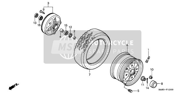 Honda TRX250 1987 Front Wheel for a 1987 Honda TRX250