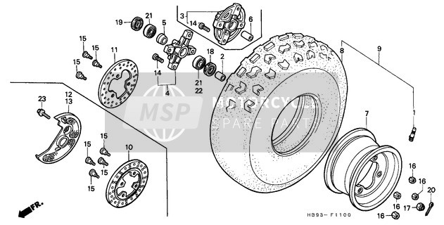 Honda TRX250R 1989 Ruota anteriore per un 1989 Honda TRX250R