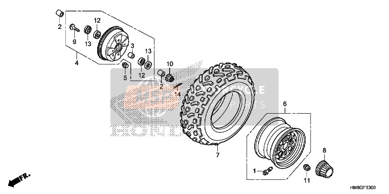 44312HC4840, Collarin,  Rueda Del., Honda, 1