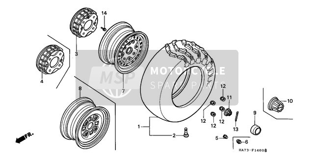 Honda TRX350 1986 Front Wheel for a 1986 Honda TRX350