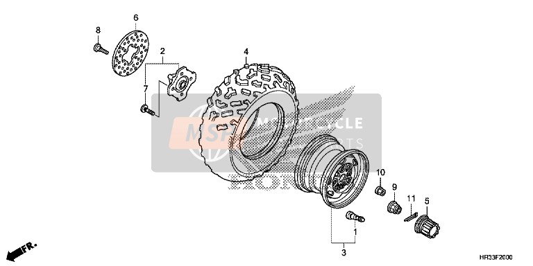 44650HR3A20ZA, Wiel Samenstel, V. *TYPE2, Honda, 0