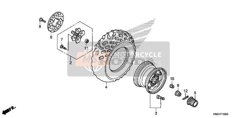 Honda TRX500FPA 2014 Ruota anteriore per un 2014 Honda TRX500FPA