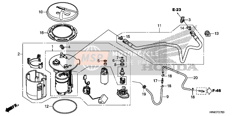 Honda TRX500FE1 2017 Bomba de combustible para un 2017 Honda TRX500FE1