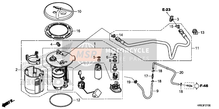 Honda TRX500FM5 2016 Kraftstoffpumpe für ein 2016 Honda TRX500FM5