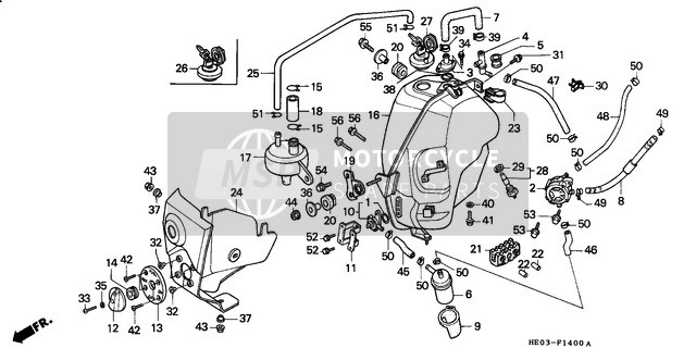 Honda FL400R 1990 Fuel Tank for a 1990 Honda FL400R