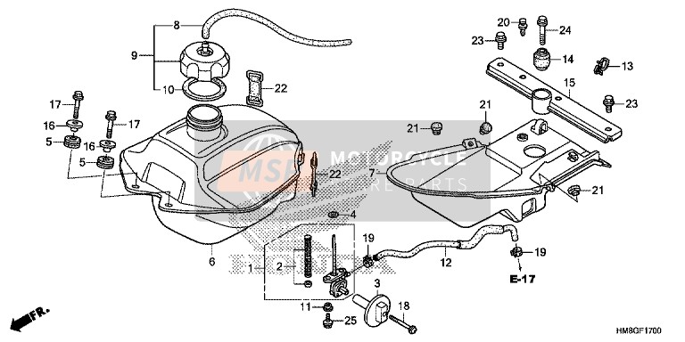 17510HM8B60, Deposito Comp.,  Combustib, Honda, 0