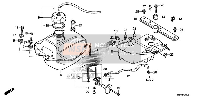 Honda TRX250TM 2017 Depósito de combustible para un 2017 Honda TRX250TM