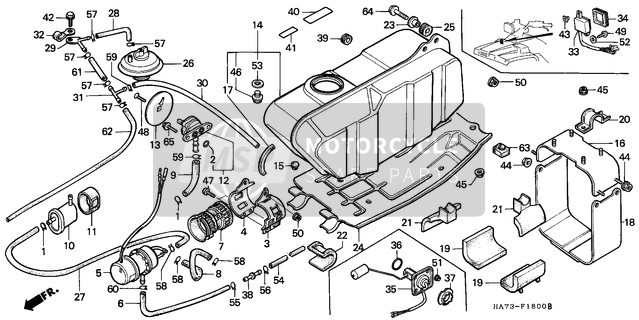 Honda TRX350 1992 Réservoir d'essence pour un 1992 Honda TRX350