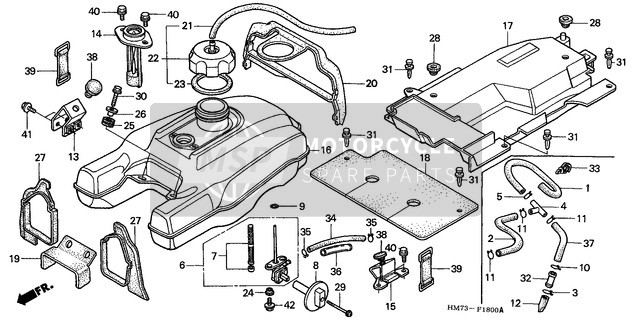 Honda TRX400FW 1996 Réservoir d'essence pour un 1996 Honda TRX400FW