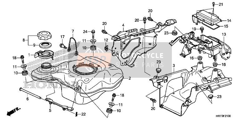 Honda TRX420FA6 2017 Depósito de combustible para un 2017 Honda TRX420FA6