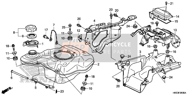 Honda TRX420FE1 2014 Réservoir d'essence pour un 2014 Honda TRX420FE1