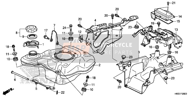 Honda TRX420TE1 2015 Réservoir d'essence pour un 2015 Honda TRX420TE1