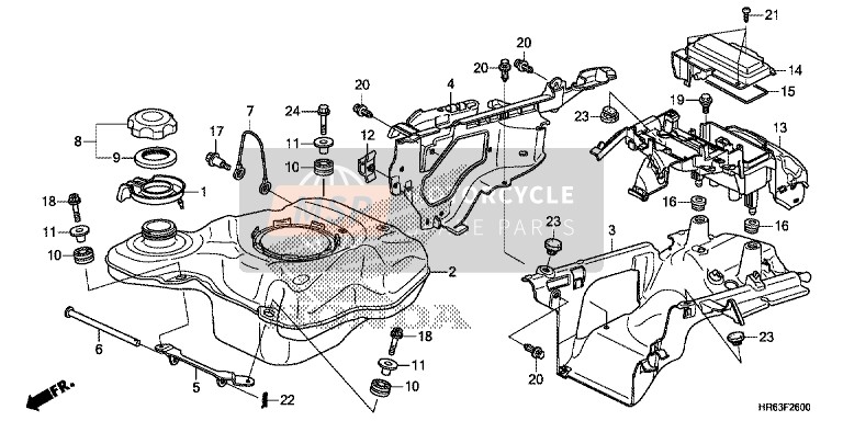 Honda TRX500FA6 2015 Serbatoio di carburante per un 2015 Honda TRX500FA6