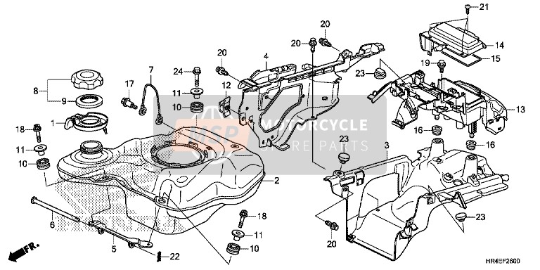 Honda TRX500FE1 2017 Depósito de combustible para un 2017 Honda TRX500FE1