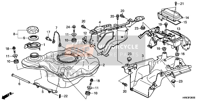 Honda TRX500FM6 2017 Depósito de combustible para un 2017 Honda TRX500FM6