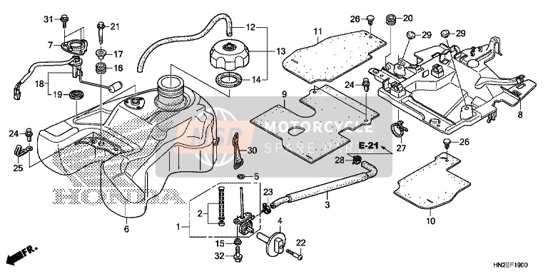 Honda TRX500FPA 2014 Fuel Tank for a 2014 Honda TRX500FPA