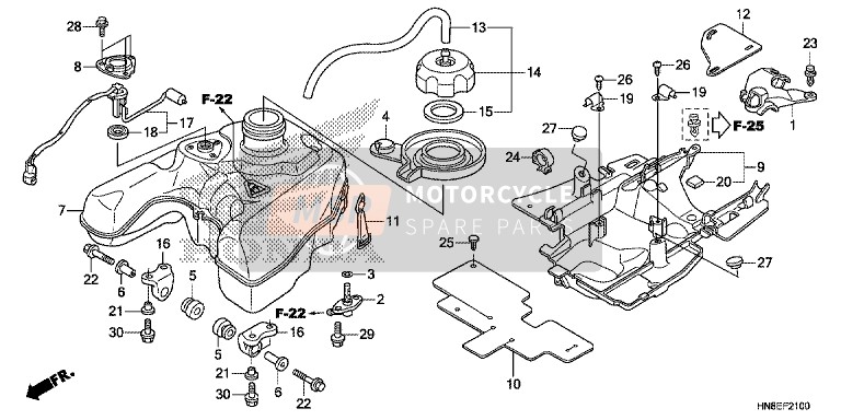 Honda TRX680FA 2016 Fuel Tank for a 2016 Honda TRX680FA