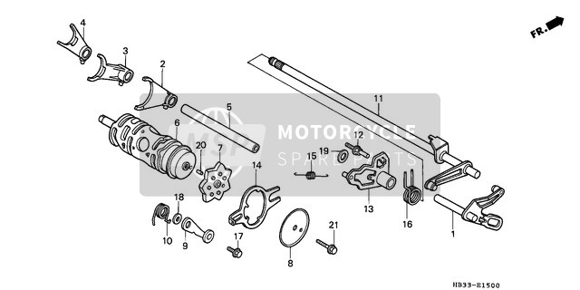 Honda TRX200SX 1987 Palanca de cambios Tambor 1 para un 1987 Honda TRX200SX