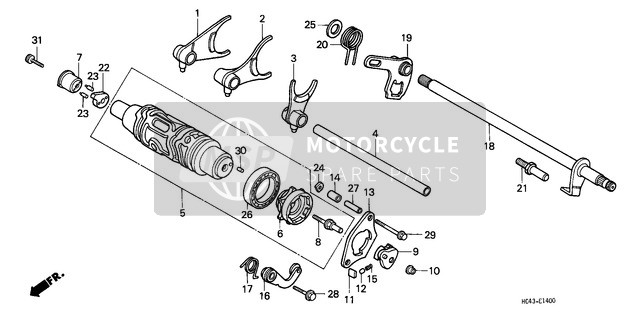 Honda TRX300FW 1990 Changement de vitesse Tambour pour un 1990 Honda TRX300FW