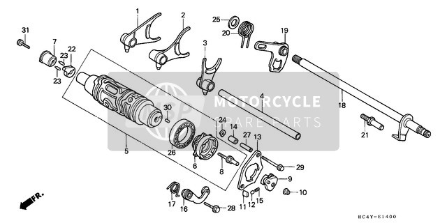 Honda TRX300FW 1992 Changement de vitesse Tambour pour un 1992 Honda TRX300FW