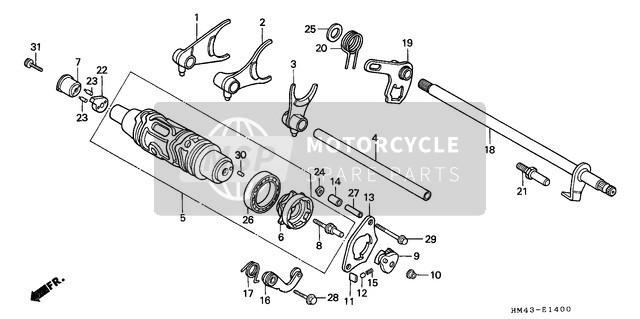 Honda TRX300FW 1996 Gearshift Drum for a 1996 Honda TRX300FW