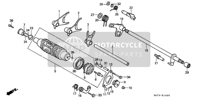 Honda TRX350D 1988 Palanca de cambios Tambor para un 1988 Honda TRX350D