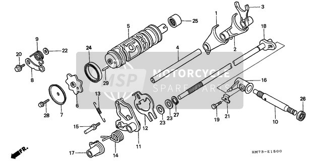 Honda TRX400FW 1996 Changement de vitesse Tambour pour un 1996 Honda TRX400FW