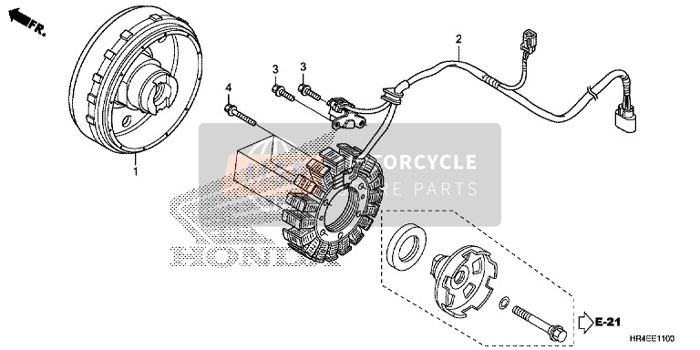 Honda TRX500FE1 2017 Generator voor een 2017 Honda TRX500FE1