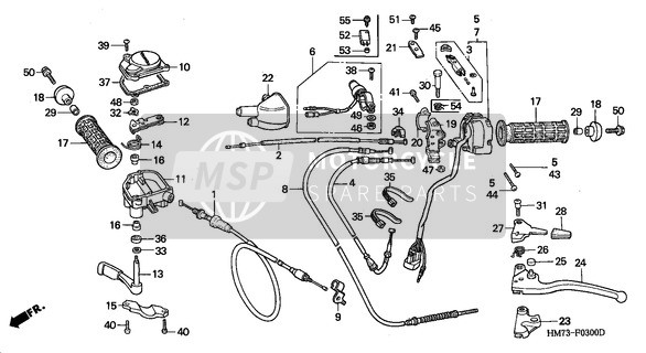 Honda TRX400FW 1996 Handle Lever/Switch/Cable for a 1996 Honda TRX400FW