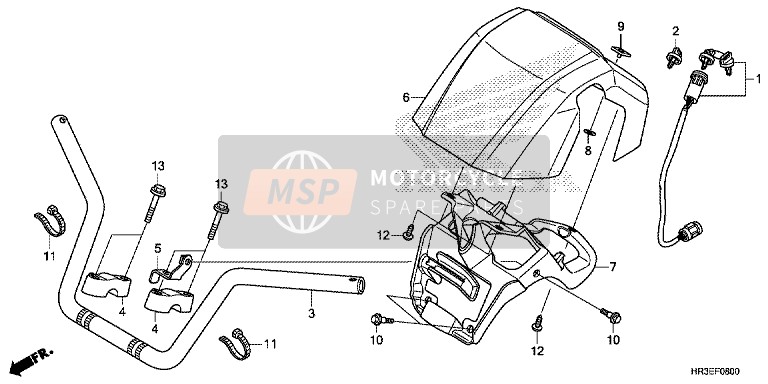 Honda TRX420FA2 2015 Handle Pipe for a 2015 Honda TRX420FA2