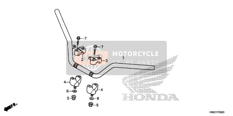 Honda TRX500FPA 2014 Tuyau de poignée pour un 2014 Honda TRX500FPA