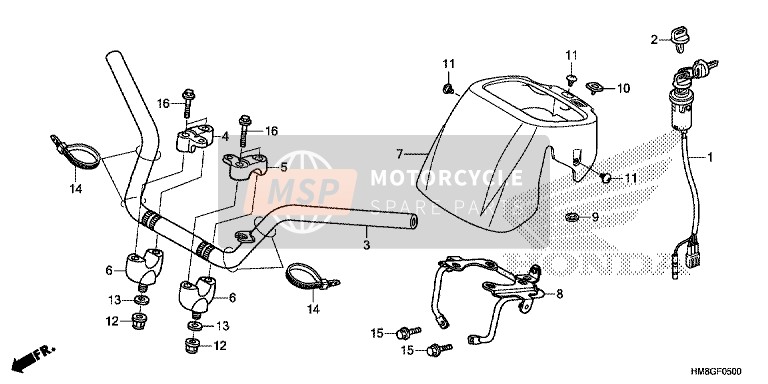 Honda TRX250TM 2014 Behandel pijp voor een 2014 Honda TRX250TM