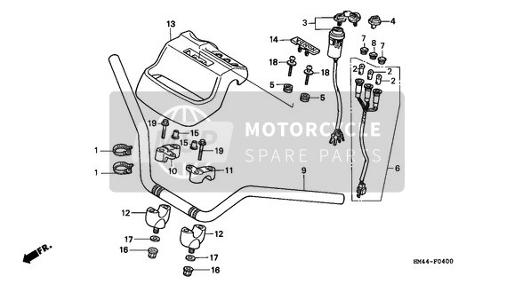 Honda TRX300FW 1997 Tuyau de poignée pour un 1997 Honda TRX300FW