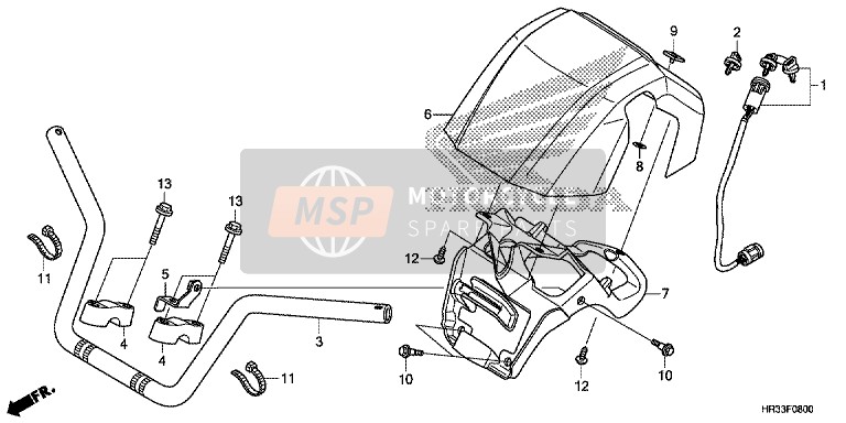 Honda TRX420FE1 2014 Maniglia tubo per un 2014 Honda TRX420FE1