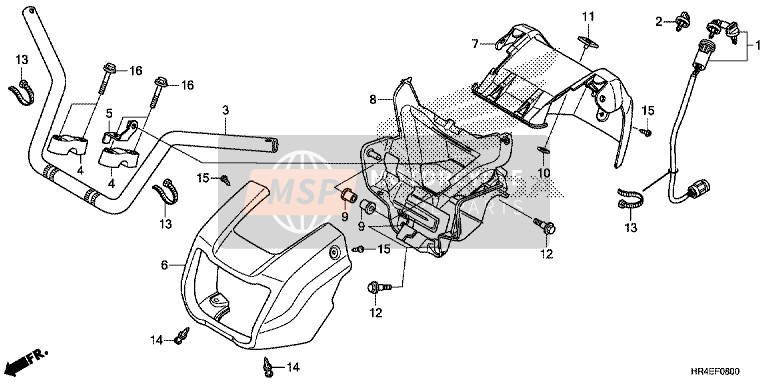 Honda TRX500FE2 2017 Tuyau de poignée pour un 2017 Honda TRX500FE2