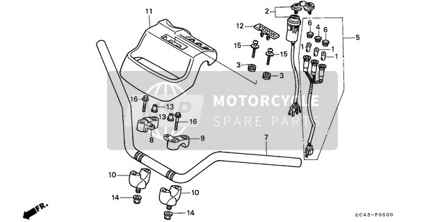 Honda TRX300FW 1991 Handle Pipe/Key Set for a 1991 Honda TRX300FW