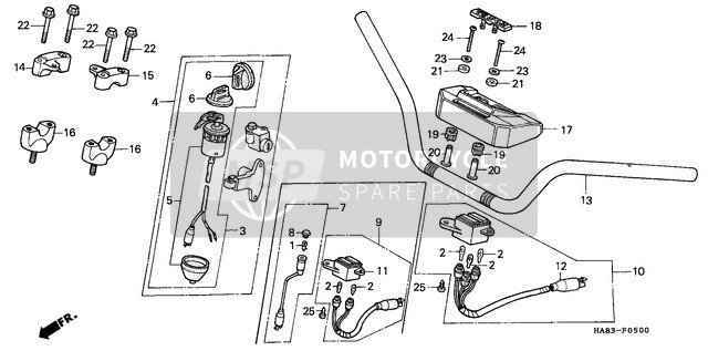 53121958000, Holder, L. Handle Pipe Up, Honda, 1