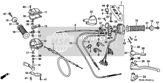 43460HC5972, Cable De Frein Arriere, Honda, 0