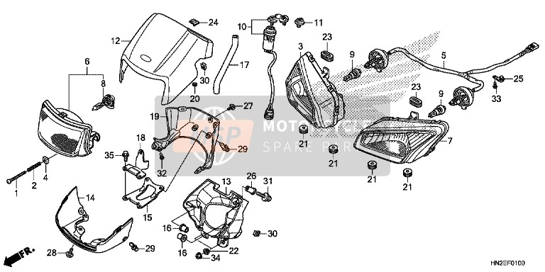 Honda TRX500FA 2014 Headlight for a 2014 Honda TRX500FA