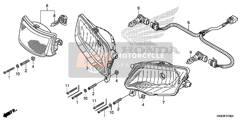 Honda TRX500FM2 2014 Koplamp voor een 2014 Honda TRX500FM2