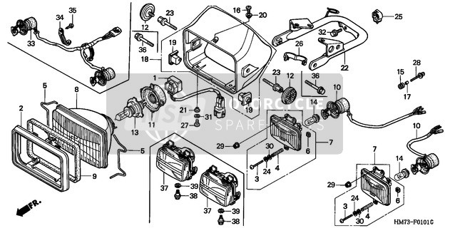 Honda TRX400FW 1997 Faro (2) para un 1997 Honda TRX400FW