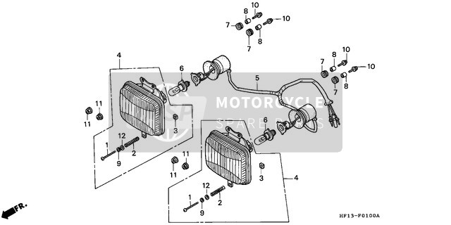 Honda TRX200D 1995 Headlight for a 1995 Honda TRX200D