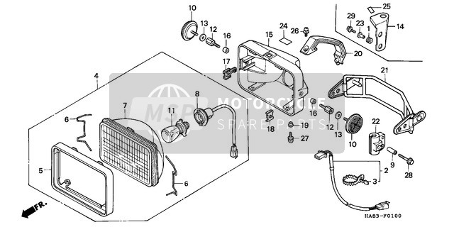 Honda TRX250 1987 Headlight for a 1987 Honda TRX250