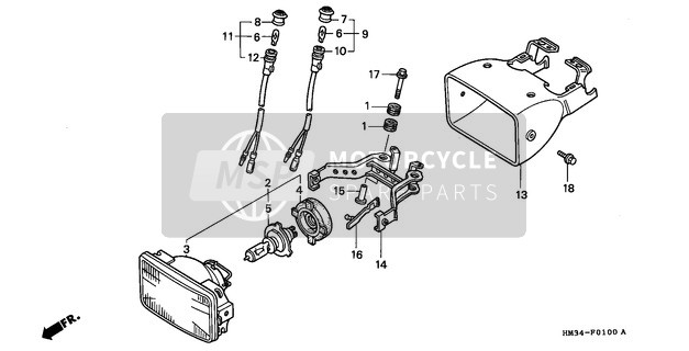 Honda TRX300EX 1994 Faro para un 1994 Honda TRX300EX