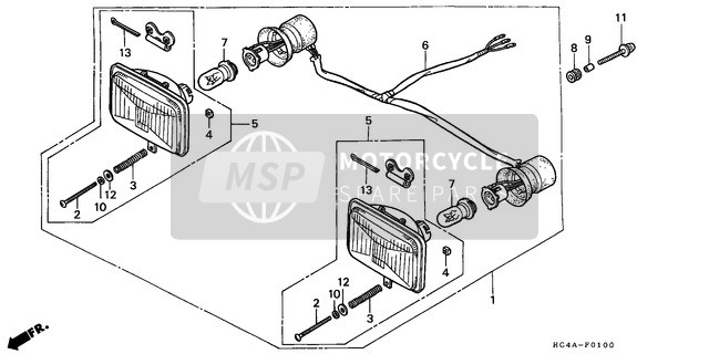 61105HM5730, Collier De Montage De Pha, Honda, 1