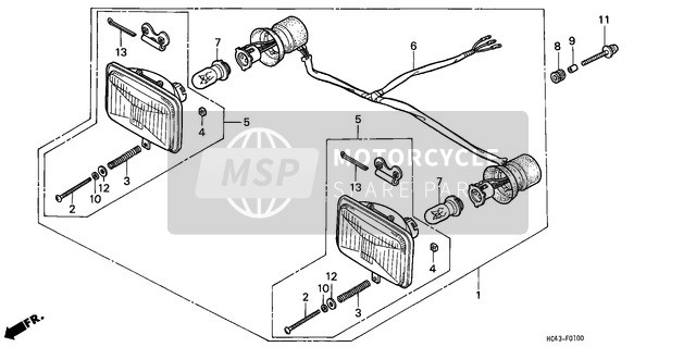 Honda TRX300 1988 Headlight for a 1988 Honda TRX300