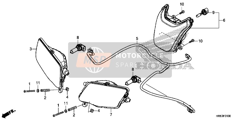 Honda TRX500FM5 2017 Headlight for a 2017 Honda TRX500FM5