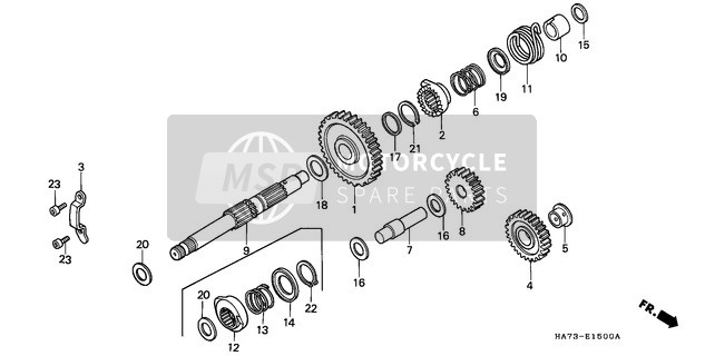 Honda TRX350 1987 Kick Starter Spindle for a 1987 Honda TRX350