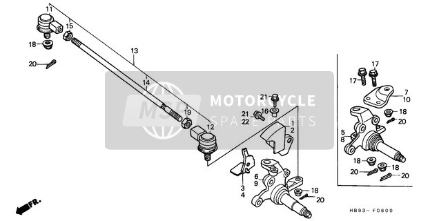 Honda TRX250R 1989 Articulation/Rotule de direction pour un 1989 Honda TRX250R